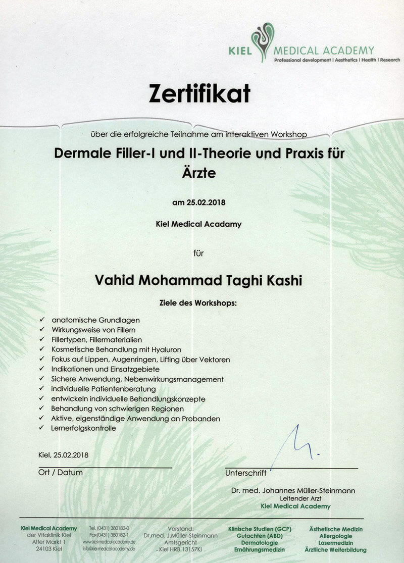Zahnarzt Kashi Zertifikat Kiel Medical Academy